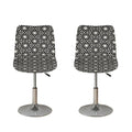 Black And White Geometric Floral Print Bar Stool Covers