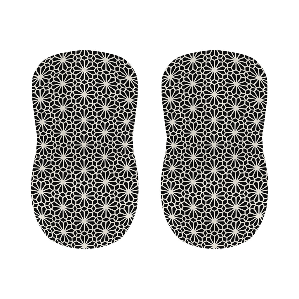 Black And White Geometric Floral Print Bar Stool Covers