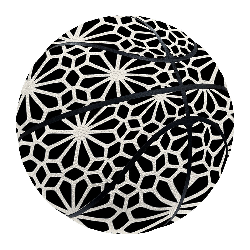 Black And White Geometric Floral Print Basketball