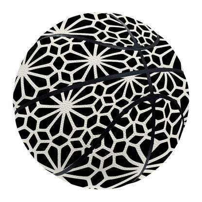 Black And White Geometric Floral Print Basketball