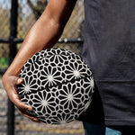 Black And White Geometric Floral Print Basketball