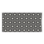 Black And White Geometric Floral Print Beach Towel
