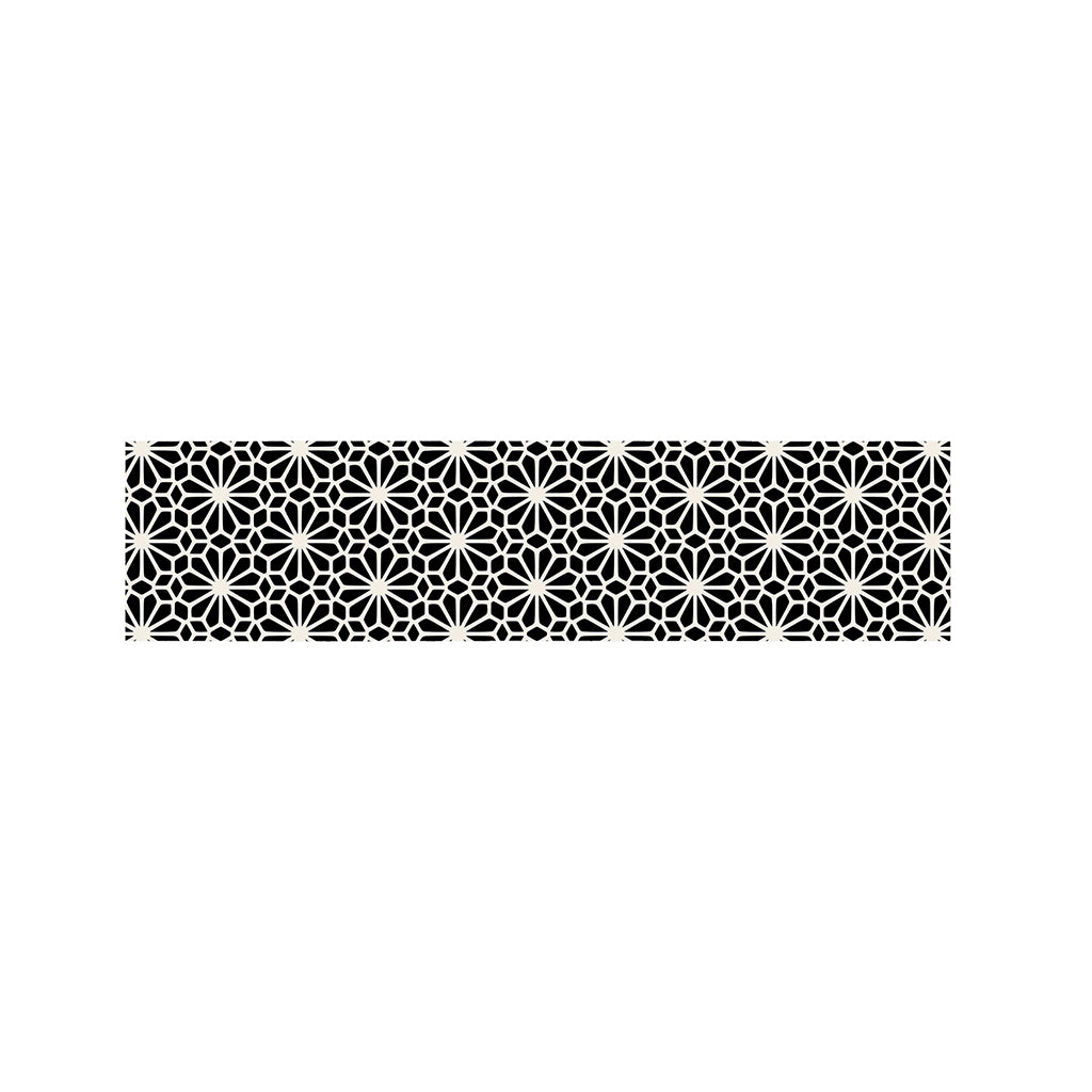 Black And White Geometric Floral Print Bed Runner