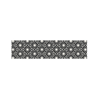 Black And White Geometric Floral Print Bed Runner