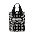 Black And White Geometric Floral Print Bible Tote Bag