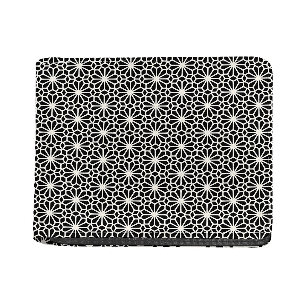 Black And White Geometric Floral Print Bifold Wallet
