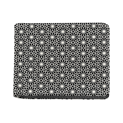 Black And White Geometric Floral Print Bifold Wallet