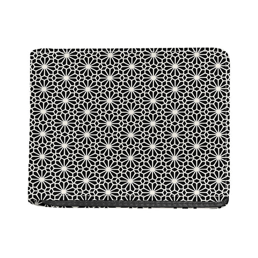 Black And White Geometric Floral Print Bifold Wallet