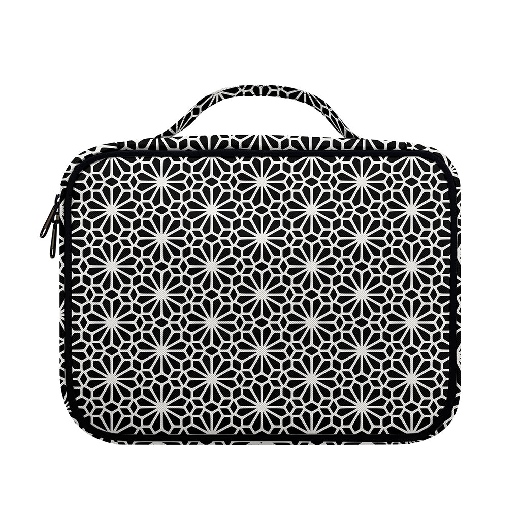 Black And White Geometric Floral Print Briefcase Bible Bag