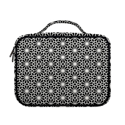 Black And White Geometric Floral Print Briefcase Bible Bag
