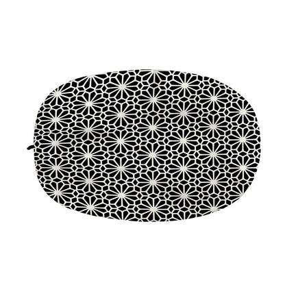 Black And White Geometric Floral Print Car Side Mirror Covers