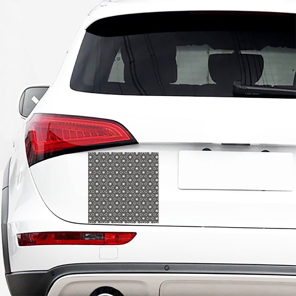 Black And White Geometric Floral Print Car Sticker