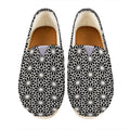 Black And White Geometric Floral Print Casual Shoes