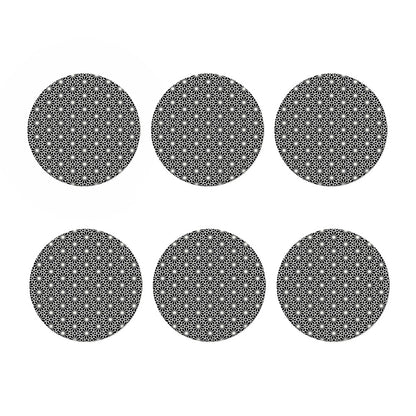 Black And White Geometric Floral Print Coaster Set
