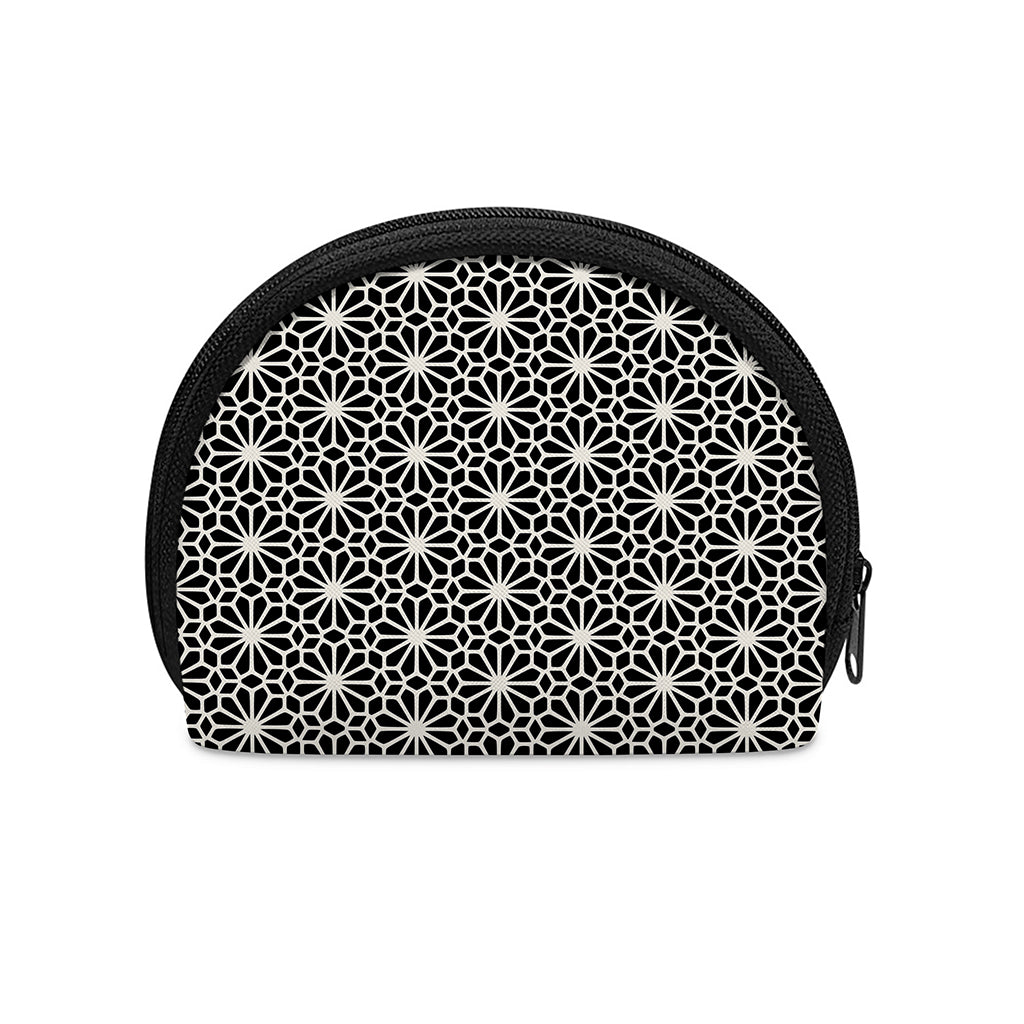 Black And White Geometric Floral Print Coin Purse
