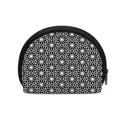 Black And White Geometric Floral Print Coin Purse