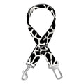 Black And White Geometric Floral Print Dog Seat Belt