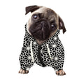 Black And White Geometric Floral Print Dog Zip Up Hoodie