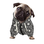 Black And White Geometric Floral Print Dog Zip Up Hoodie