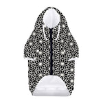 Black And White Geometric Floral Print Dog Zip Up Hoodie