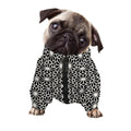 Black And White Geometric Floral Print Dog Zip Up Jacket
