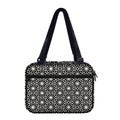 Black And White Geometric Floral Print Double Strap Bible Bag