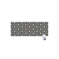 Black And White Geometric Floral Print Extended Mouse Pad