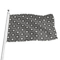 Black And White Geometric Floral Print Flag