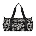 Black And White Geometric Floral Print Gym Bag