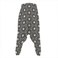 Black And White Geometric Floral Print Hammer Pants