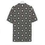 Black And White Geometric Floral Print Hawaiian Shirt