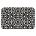Black And White Geometric Floral Print Indoor Door Mat