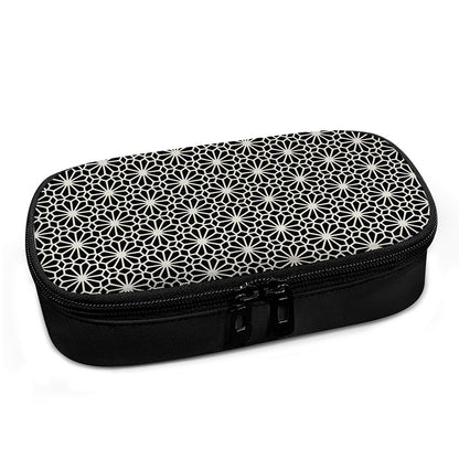 Black And White Geometric Floral Print Insulin Cooler Travel Case