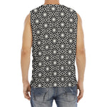 Black And White Geometric Floral Print Men's Fitness Tank Top