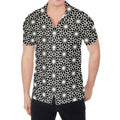 Black And White Geometric Floral Print Men's Shirt