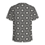 Black And White Geometric Floral Print Men's Sports T-Shirt