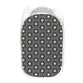 Black And White Geometric Floral Print Mesh Laundry Hamper