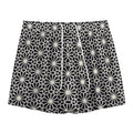 Black And White Geometric Floral Print Mesh Shorts
