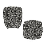 Black And White Geometric Floral Print Office Chair Cover