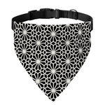 Black And White Geometric Floral Print Over The Collar Dog Bandana