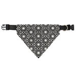 Black And White Geometric Floral Print Over The Collar Dog Bandana