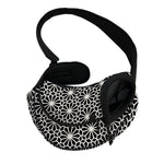 Black And White Geometric Floral Print Pet Sling Carrier
