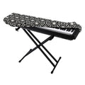 Black And White Geometric Floral Print Piano Keyboard Cover