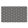 Black And White Geometric Floral Print Polyester Doormat