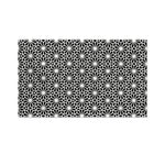 Black And White Geometric Floral Print Polyester Flag