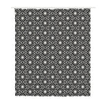 Black And White Geometric Floral Print Polyester Shower Curtain