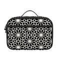 Black And White Geometric Floral Print Portable Lunch Bag
