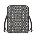 Black And White Geometric Floral Print Rectangular Crossbody Bag