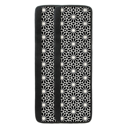 Black And White Geometric Floral Print Refrigerator Handle Covers