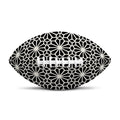 Black And White Geometric Floral Print Rugby Ball